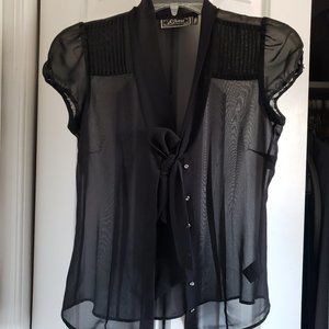 Guess sheer black blouse XS